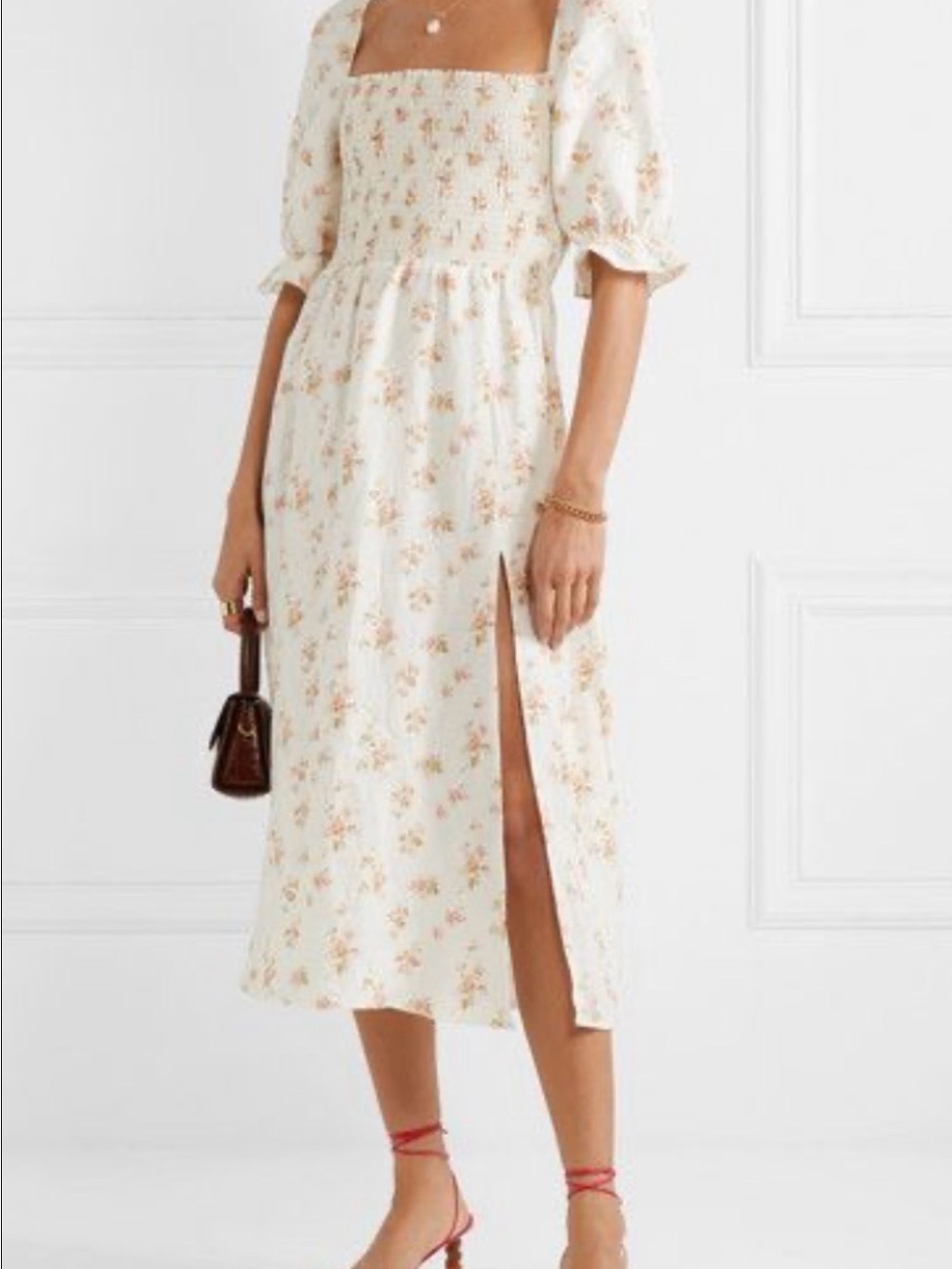 Reformation Floral Linen Dress.